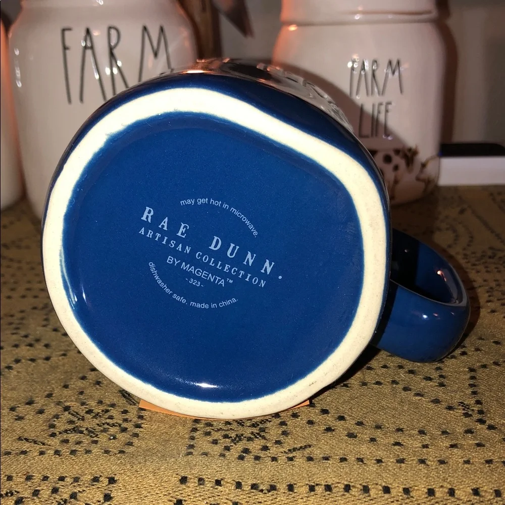 Rae Dunn VETERAN Mug Blue